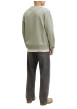 Thumbnail Sweat en coton olive pourvu d'un col rond et de manches longues - Image 4