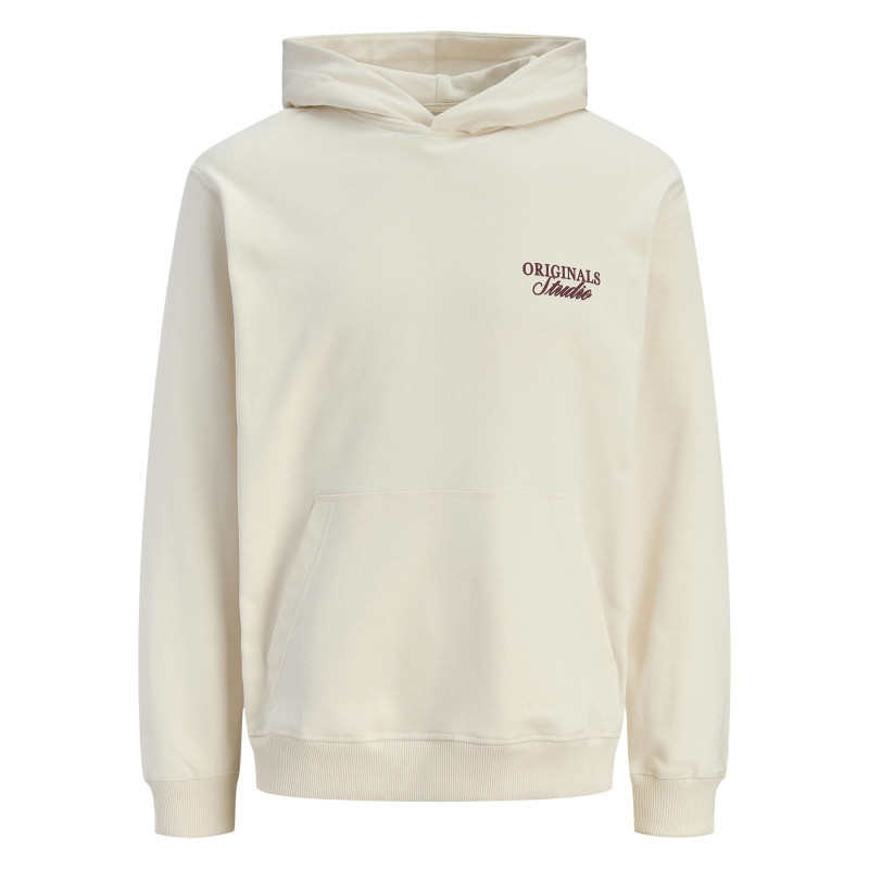 Jack & Jones - Sweat En Coton écru à Coupe Droite Pourvu D'un Col à Capuche - Beige Jack & Jones - Sweat En Coton écru à Coupe Droite Pourvu D'un Col à Capuche - Beige