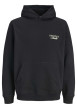Thumbnail Sweat en coton noir à coupe droite pourvu d'un col à capuche