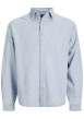 Thumbnail Chemise en coton bleue unie à coupe droite pourvue d'un col à revers