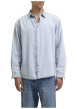 Thumbnail Chemise en coton bleue unie à coupe droite pourvue d'un col à revers - Image 2