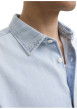 Thumbnail Chemise en coton bleue unie à coupe droite pourvue d'un col à revers - Image 3