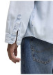 Thumbnail Chemise en coton bleue unie à coupe droite pourvue d'un col à revers - Image 6