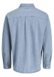 Thumbnail Chemise en coton bleue unie à coupe droite pourvue d'un col à revers - Image 2