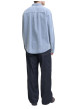 Thumbnail Chemise en coton bleue unie à coupe droite pourvue d'un col à revers - Image 4