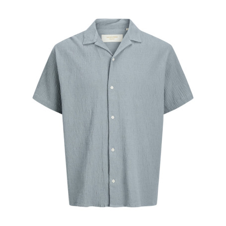 Chemise en coton bleue à coupe droite pourvue...