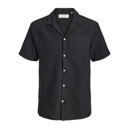 Chemise noire en crochet pourvue d'un col...