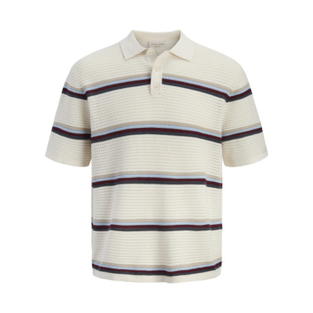 Polo en coton biologique écru à coupe droite...
