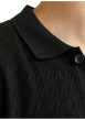 Thumbnail Polo noir à coupe droite pourvu d'un col à revers et de manches courtes - Image 6