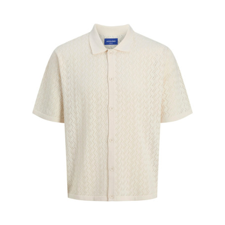 Polo beige à coupe droite pourvu d'un col à...