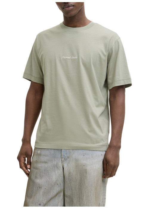 T-shirt en coton kaki pourvu d'un col rond et...