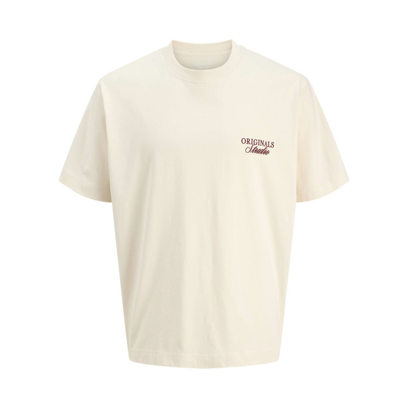 Jack & Jones - T-shirt En Coton écru Imprimé à Coupe Droite Pourvu D'un Col Rond - Beige Jack & Jones - T-shirt En Coton écru Imprimé à Coupe Droite Pourvu D'un Col Rond - Beige