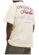 Thumbnail T-shirt en coton écru imprimé à coupe droite pourvu d'un col rond - Image 5