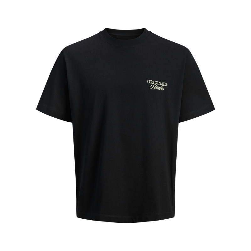 Jack & Jones - T-shirt En Coton Noir Imprimé à Coupe Droite Pourvu D'un Col Rond - Noir Jack & Jones - T-shirt En Coton Noir Imprimé à Coupe Droite Pourvu D'un Col Rond - Noir
