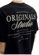 Thumbnail T-shirt en coton noir imprimé à coupe droite pourvu d'un col rond - Image 5