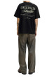 Thumbnail T-shirt en coton noir imprimé à coupe droite pourvu d'un col rond - Image 7