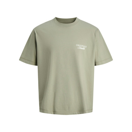 T-shirt en coton olive imprimé à coupe droite...