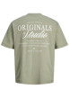 Thumbnail T-shirt en coton olive imprimé à coupe droite pourvu d'un col rond - Image 2
