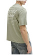 Thumbnail T-shirt en coton olive imprimé à coupe droite pourvu d'un col rond - Image 4