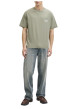 Thumbnail T-shirt en coton olive imprimé à coupe droite pourvu d'un col rond - Image 6