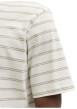 Thumbnail T-shirt en coton biologique beige à rayures pourvu d'un col rond - Image 6