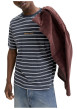 Thumbnail T-shirt en coton biologique marine à rayures pourvu d'un col rond - Image 4