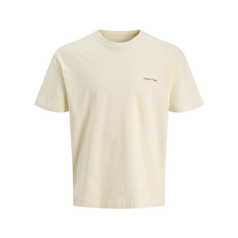 Jack & Jones - T-shirt En Coton Beige Imprimé à Coupe Droite Pourvu D'un Col Rond - Beige Jack & Jones - T-shirt En Coton Beige Imprimé à Coupe Droite Pourvu D'un Col Rond - Beige