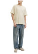 Thumbnail T-shirt en coton beige imprimé à coupe droite pourvu d'un col rond - Image 7