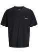 Thumbnail T-shirt en coton noir imprimé à coupe droite pourvu d'un col rond
