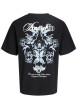 Thumbnail T-shirt en coton noir imprimé à coupe droite pourvu d'un col rond - Image 2