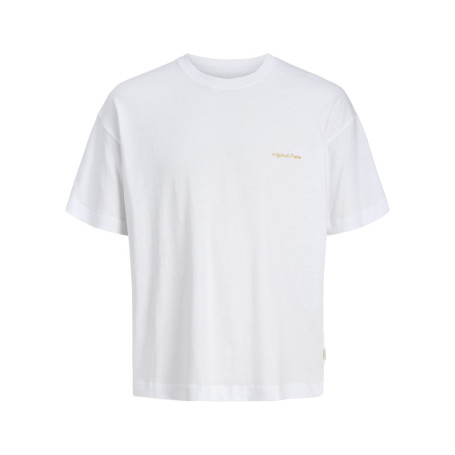 T-shirt en coton blanc imprimé à coupe droite...