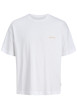 Thumbnail T-shirt en coton blanc imprimé à coupe droite pourvu d'un col rond