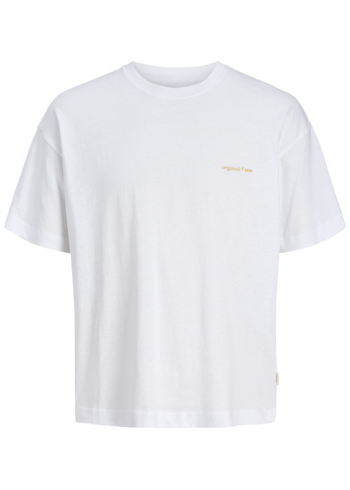 T-shirt en coton blanc imprimé à coupe droite...