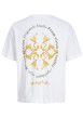 Thumbnail T-shirt en coton blanc imprimé à coupe droite pourvu d'un col rond - Image 2