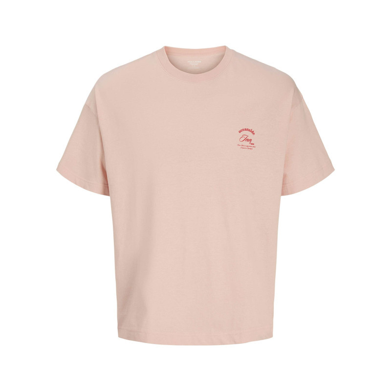 Jack & Jones - T-shirt En Coton Rose Imprimé à Coupe Droite Pourvu D'un Col Rond - Rose Jack & Jones - T-shirt En Coton Rose Imprimé à Coupe Droite Pourvu D'un Col Rond - Rose