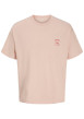 Thumbnail T-shirt en coton rose imprimé à coupe droite pourvu d'un col rond