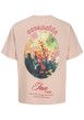 Thumbnail T-shirt en coton rose imprimé à coupe droite pourvu d'un col rond - Image 2