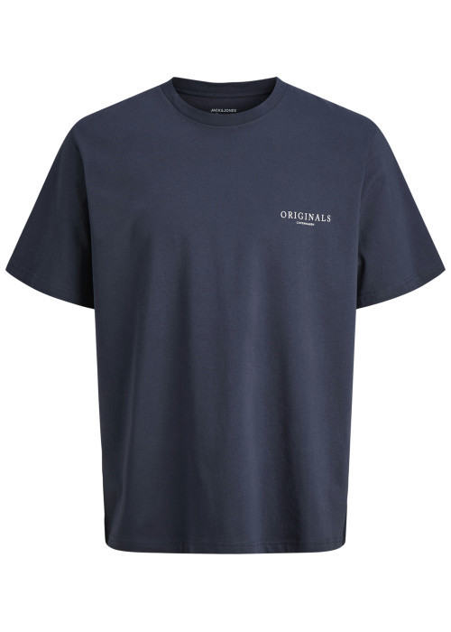 T-shirt en coton biologique marine imprimé à...