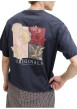 Thumbnail T-shirt en coton biologique marine imprimé à coupe droite pourvu d'un col rond - Image 4