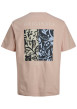 Thumbnail T-shirt en coton biologique rose imprimé à coupe droite pourvu d'un col rond - Image 2