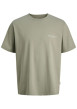Thumbnail T-shirt en coton biologique olive imprimé à coupe droite pourvu d'un col rond