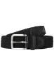 Thumbnail Ceinture noire texturée effet tressé avec boucle à ardillon argentée