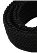 Thumbnail Ceinture noire texturée effet tressé avec boucle à ardillon argentée - Image 2