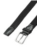 Thumbnail Ceinture noire texturée effet tressé avec boucle à ardillon argentée - Image 3