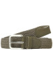Thumbnail Ceinture taupe texturée effet tressé avec boucle à ardillon argentée