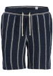 Thumbnail Short chino en coton mélangé marine orné d'un motif à rayures