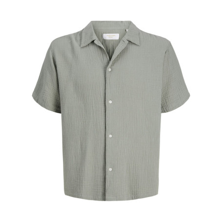 Chemise en coton kaki coupe ajustée pourvue...