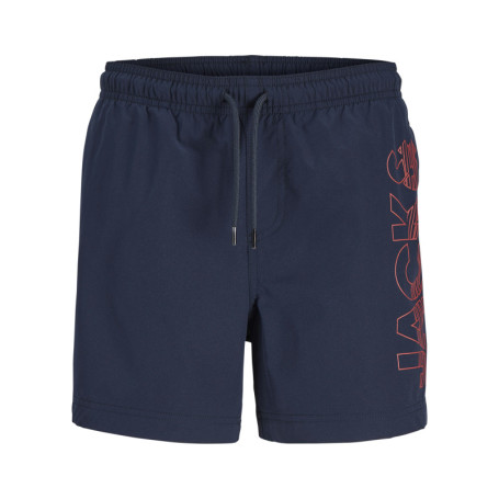 Short de bain marine à coupe ajustée pourvu...