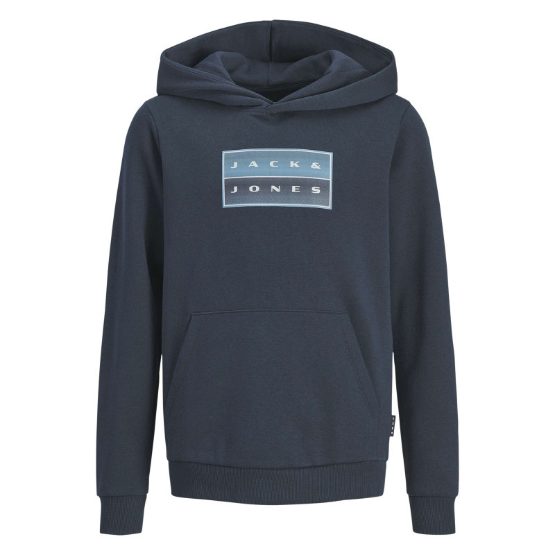 Jack & Jones - Sweat En Coton Marine à Coupe Droite Pourvu D'un Col à Capuche - Bleu Foncé