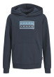 Thumbnail Sweat en coton marine à coupe droite pourvu d'un col à capuche
